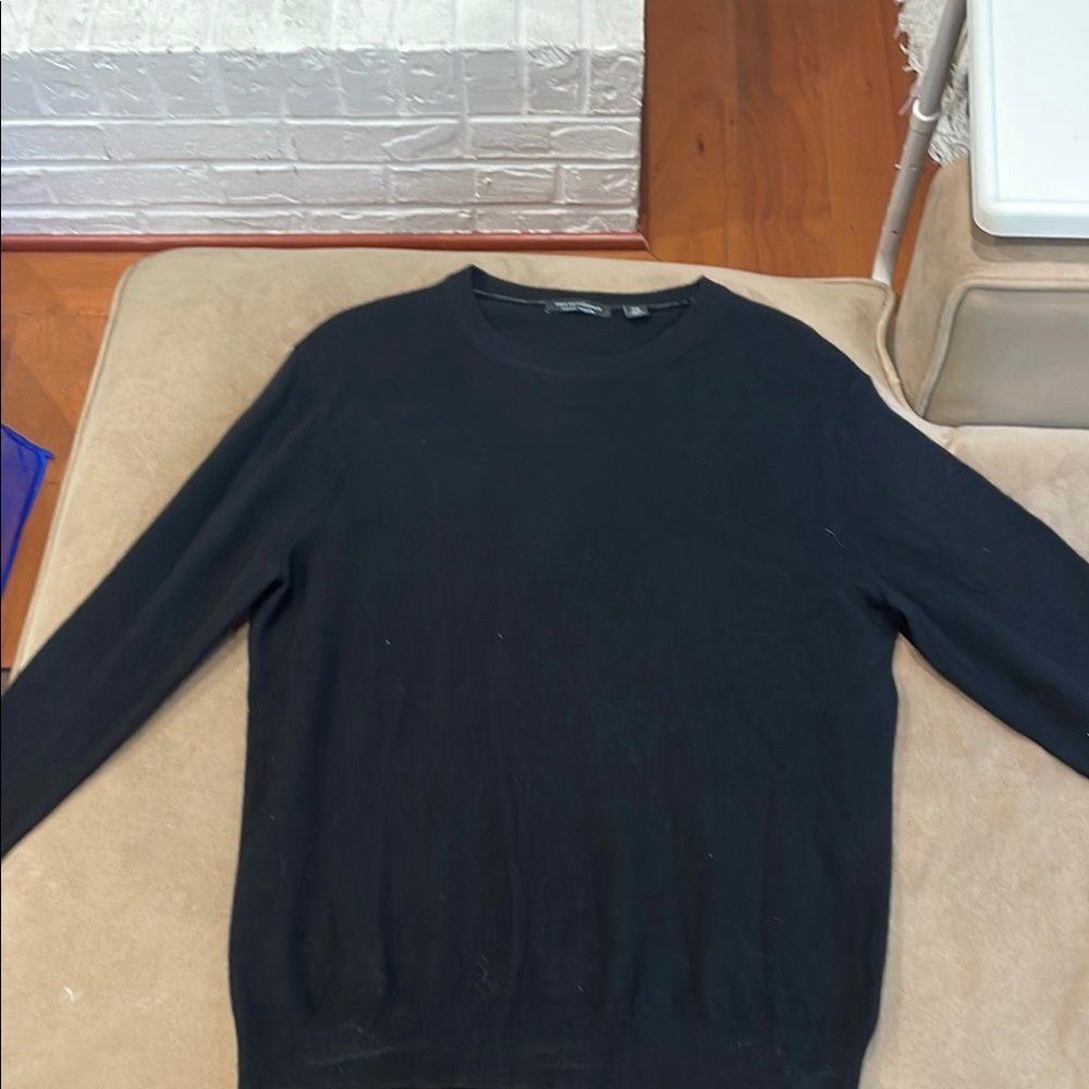Saks Fifth Avenue Black Crewneck Sweater Timeless Design